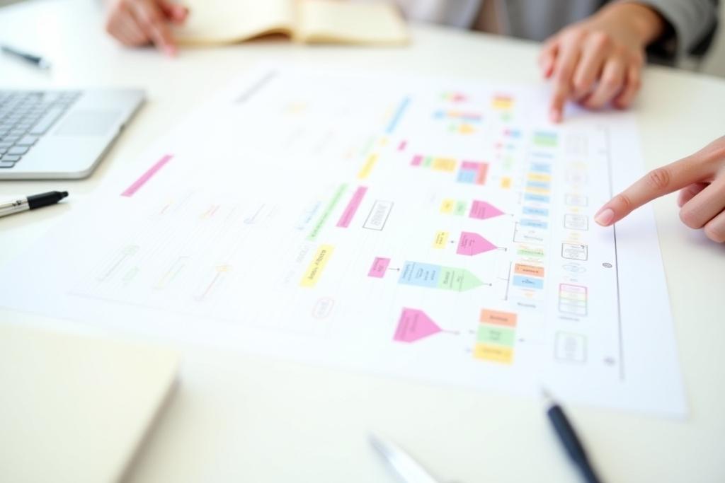 Üzleti stratégia diagram, kollaboráció és akciótervezés